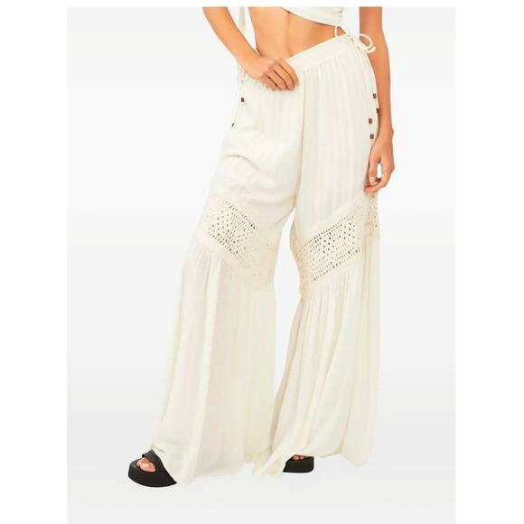 Free People drawstring-fastening crochet-insert trousers Size Small - Picture 1 of 3